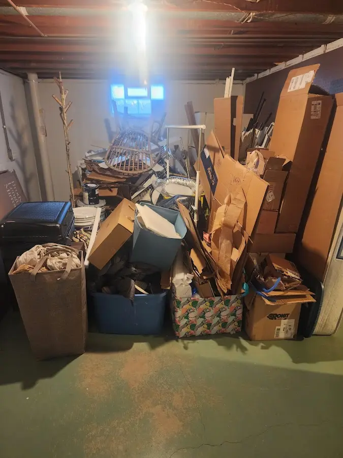 Roll-off dumpster container at job site for Concrete Dumpster Rental in Brentwood